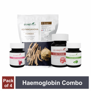 Haemoglobin Combo = S HB Tone Capsule + Beet Capsule + Palak Capsule + Ashwagandha Powder