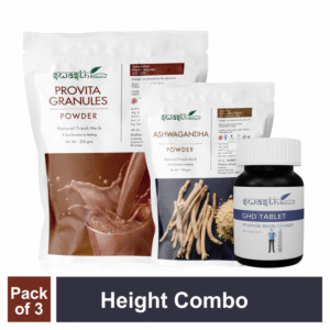 Height Combo = GHD Tablet + Ashwagandha Powder + Provita Granules